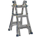 Werner MT-14IAA Multi-Position Ladder, 14 ft Max Reach H, 12-Step, 375 lb, Type IAA Duty Rating, 1.1 in D Step